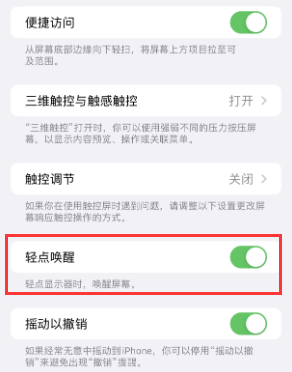 博爱苹果授权维修站分享iPhone轻点无法唤醒怎么办 